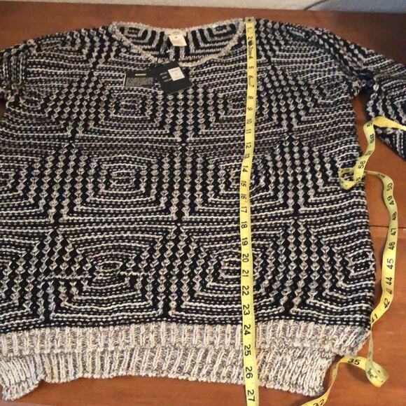 Anthropologie Escio Metallic Slouchy Sweater Woman Size Medium Geometric - Picture 7 of 7
